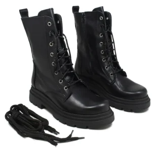 Anfibi | Stivali Invernali | Personal Anfibi con Laccio di Strass Scuro "BLAX"  - Nero