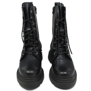 Anfibi | Stivali Invernali | Personal Anfibi con Laccio di Strass Scuro "BLAX"  - Nero