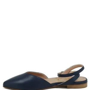 Ballerine | Made in Italy Ballerine in Pelle con cinturino alla caviglia "SOFIA" - Blu