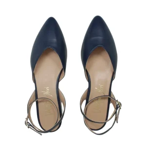 Ballerine | Made in Italy Ballerine in Pelle con cinturino alla caviglia "SOFIA" - Blu