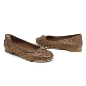 Ballerine | Personal Ballerine in Pelle Intrecciata "ETOILE" - Cuoio