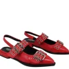Ballerine | Personal Ballerine Slingback con Cinturini Occhiellati "Amy" - Rosso