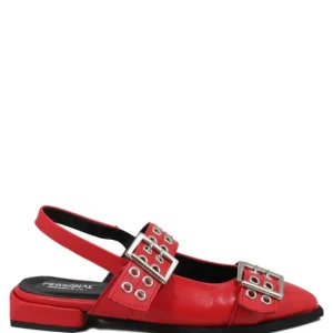 Ballerine | Personal Ballerine Slingback con Cinturini Occhiellati "Amy" - Rosso