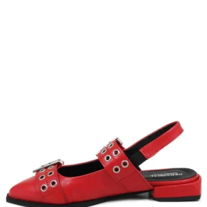 Ballerine | Personal Ballerine Slingback con Cinturini Occhiellati "Amy" - Rosso