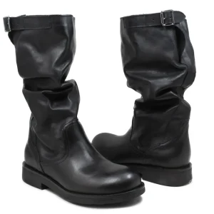 Stivali Invernali | Bikers Invernali | In Time Biker Boots Metà Polpaccio "BK/M" - Pelle Nero