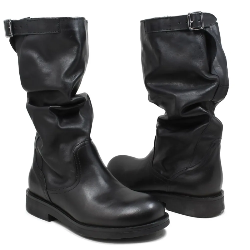 biker_boots_met_polpaccio_4-2.webp Stivali Invernali | Bikers Invernali | In Time Biker Boots Metà Polpaccio "BK/M" - Pelle Nero