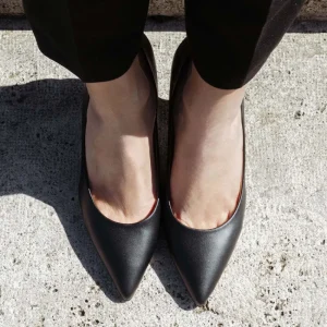 Scarpe Con Tacco | Made in Italy Decollete con Tacco a Rocchetto 8cm "V50" - Nappa Nero