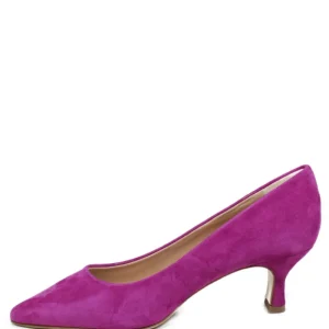 Scarpe Con Tacco | Made in Italy Decollete con Tacco a Rocchetto Medio "V60" - Camoscio Fucsia