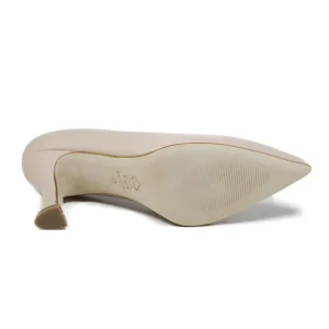 Scarpe Con Tacco | Made in Italy Decollete con Tacco a Rocchetto 8cm "V50" - Nappa Nude