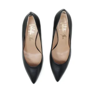 Scarpe Con Tacco | Made in Italy Decollete con Tacco a Rocchetto 8cm "V50" - Nappa Nero