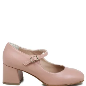 Scarpe Con Tacco | Personal Decollete Mary Jane con Tacco Comodo "Enya" - Nappa Nude