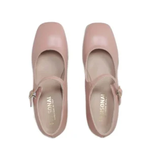 Scarpe Con Tacco | Personal Decollete Mary Jane con Tacco Comodo "Enya" - Nappa Nude