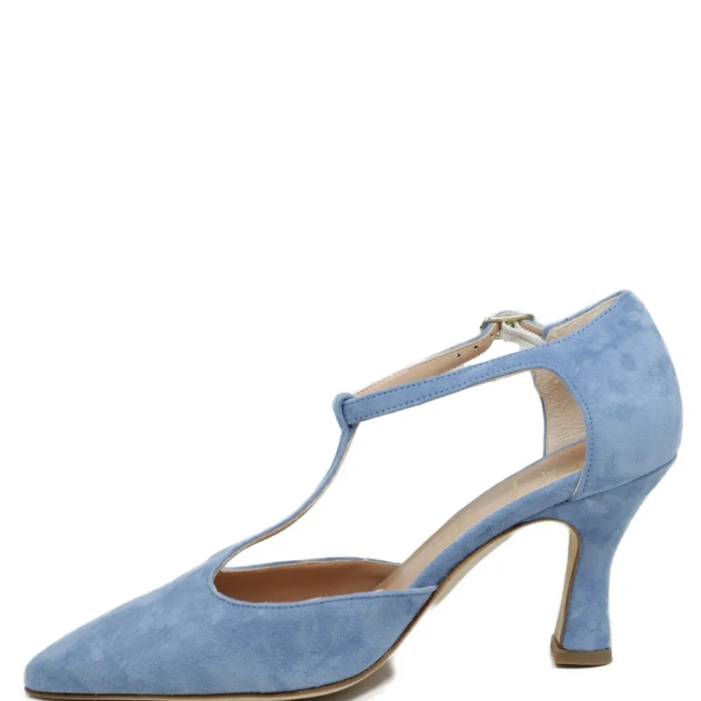 decollete_t_strap_con_tac_3.webp Scarpe Con Tacco | Made in Italy Decollete T Strap con Tacco 8cm "V59" - Camoscio Jeans