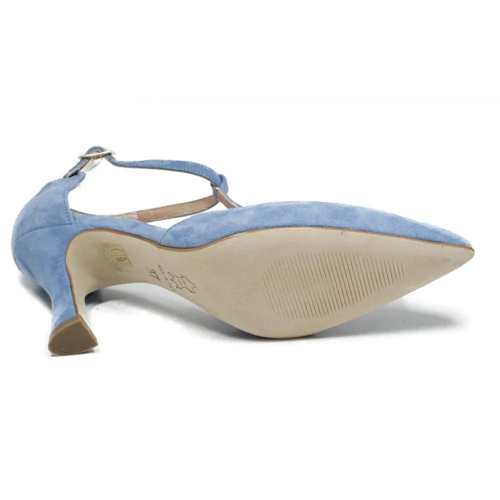 decollete_t_strap_con_tac_7.webp Scarpe Con Tacco | Made in Italy Decollete T Strap con Tacco 8cm "V59" - Camoscio Jeans