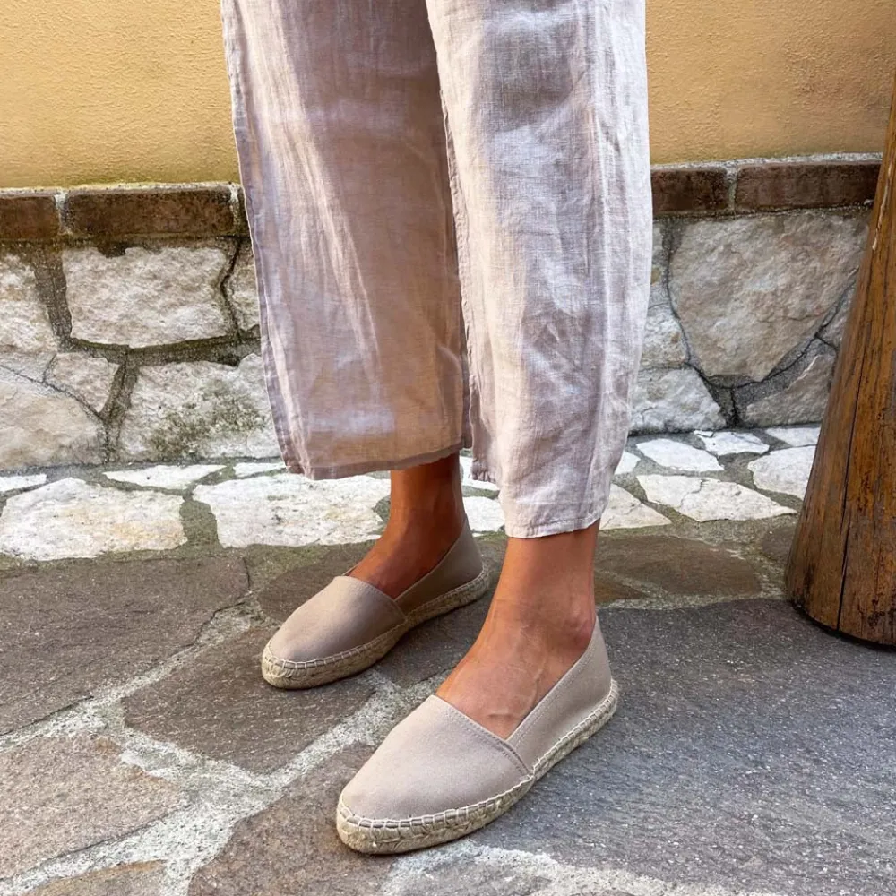 espadrillas_basse_in_tela_1-2.webp Espadrillas | Mañana Espadrillas Basse in Tela Unisex "110" - Taupe