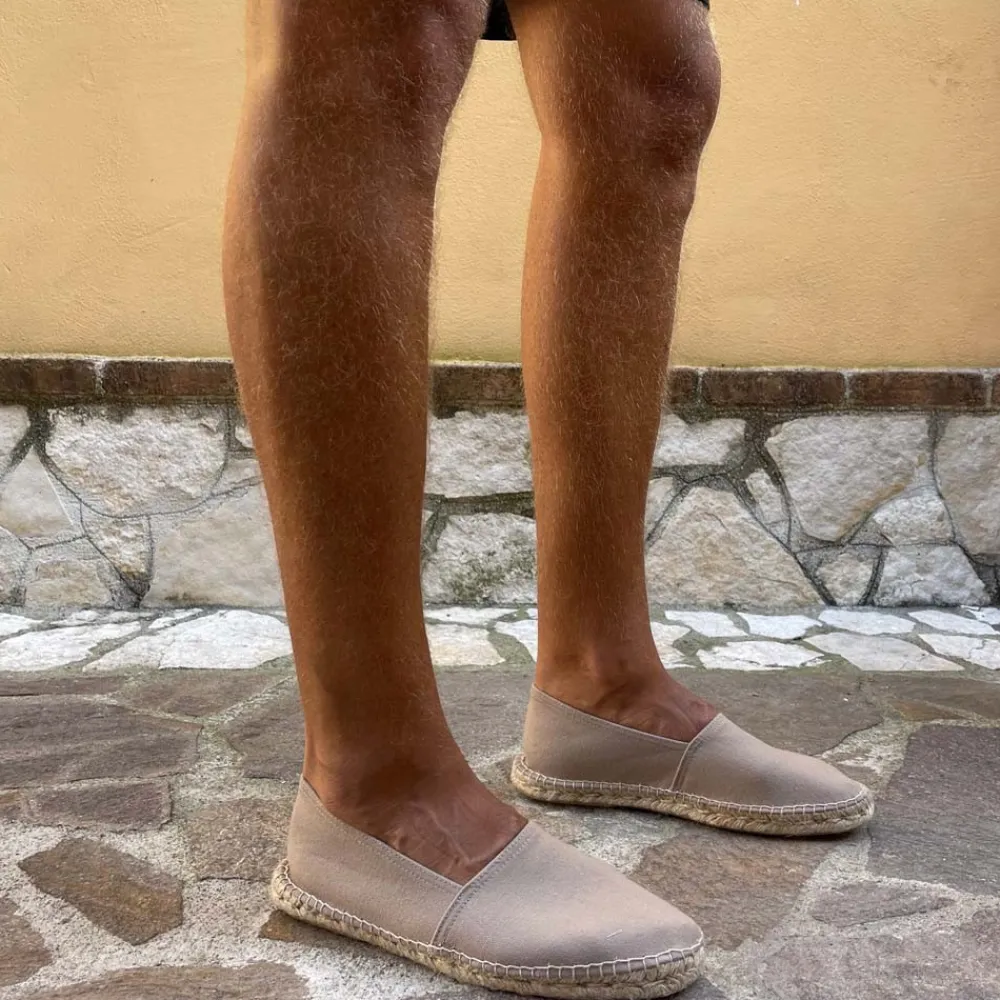 espadrillas_basse_in_tela_2-2.webp Espadrillas | Mañana Espadrillas Basse in Tela Unisex "110" - Taupe