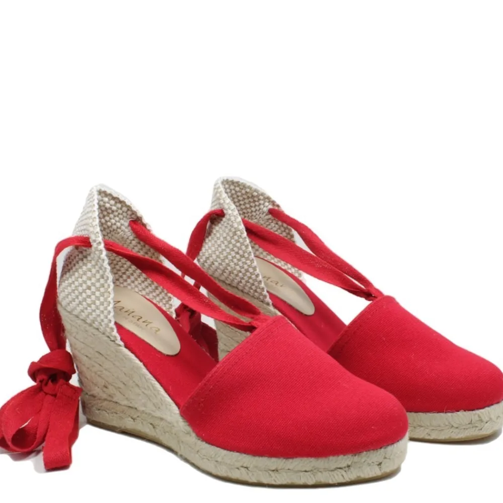 espadrillas_con_zeppa_alt_0.webp Espadrillas | Sandali Con Zeppa | Mañana Espadrillas con Zeppa Alta e Laccio alla caviglia "701" - Rosso