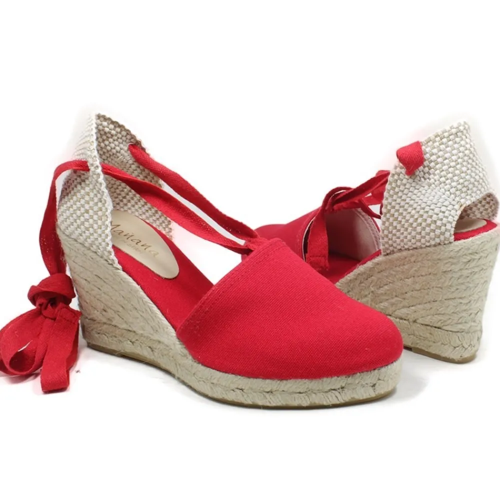 espadrillas_con_zeppa_alt_1.webp Espadrillas | Sandali Con Zeppa | Mañana Espadrillas con Zeppa Alta e Laccio alla caviglia "701" - Rosso