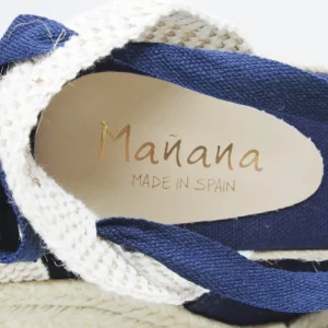 Espadrillas | Sandali Con Zeppa | Mañana Espadrillas con Zeppa Alta e Laccio alla caviglia "701" - Blu