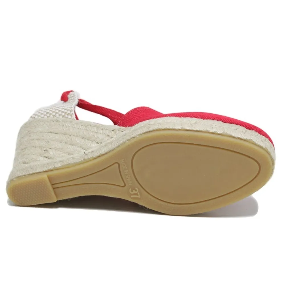espadrillas_con_zeppa_alt_2.webp Espadrillas | Sandali Con Zeppa | Mañana Espadrillas con Zeppa Alta e Laccio alla caviglia "701" - Rosso