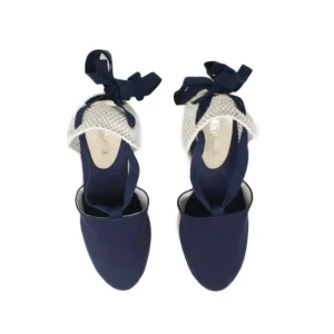 Espadrillas | Sandali Con Zeppa | Mañana Espadrillas con Zeppa Alta e Laccio alla caviglia "701" - Blu