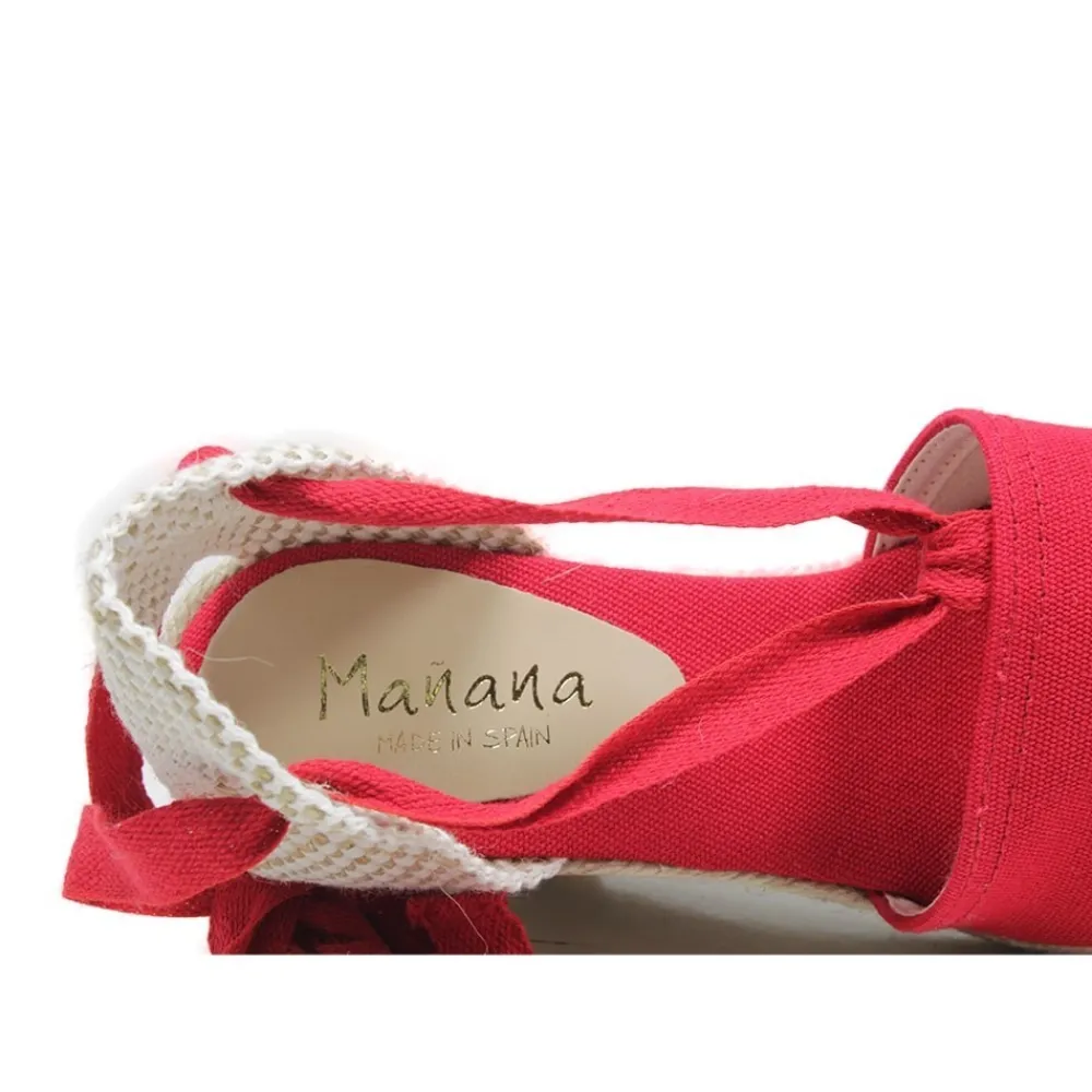 espadrillas_con_zeppa_alt_3.webp Espadrillas | Sandali Con Zeppa | Mañana Espadrillas con Zeppa Alta e Laccio alla caviglia "701" - Rosso