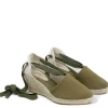 Espadrillas | Sandali Con Zeppa | Mañana Espadrillas con Zeppa Media e Laccio alla caviglia "501" - Militare Verde