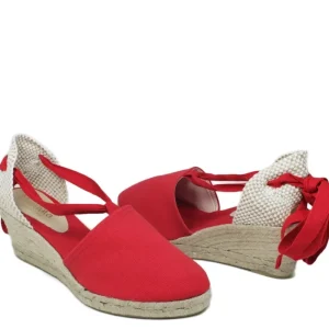 Espadrillas | Sandali Con Zeppa | Mañana Espadrillas con Zeppa Media e Laccio alla caviglia "501" - Rosso