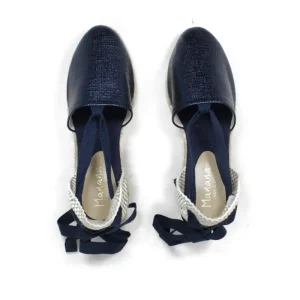 Espadrillas | Sandali Con Zeppa | Mañana Espadrillas con Zeppa Media e Laccio alla caviglia "501" - Laminato Blu