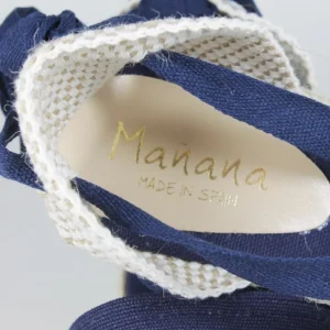 Espadrillas | Sandali Con Zeppa | Mañana Espadrillas con Zeppa Media e Laccio alla caviglia "501" - Blu