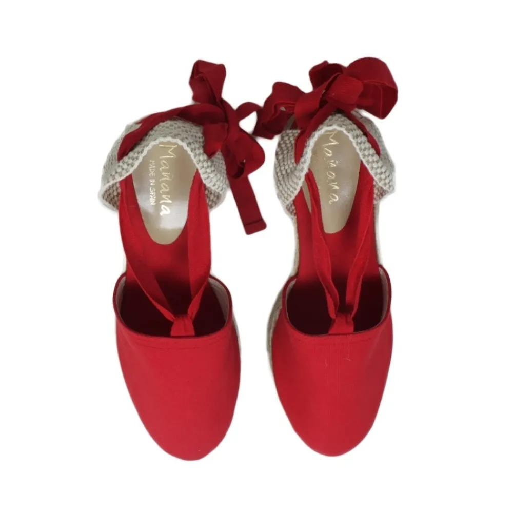 espadrillas_con_zeppa_med_4.webp Espadrillas | Sandali Con Zeppa | Mañana Espadrillas con Zeppa Media e Laccio alla caviglia "501" - Rosso