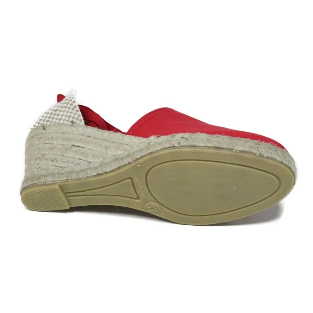 espadrillas_con_zeppa_med_5.webp Espadrillas | Sandali Con Zeppa | Mañana Espadrillas con Zeppa Media e Laccio alla caviglia "501" - Rosso