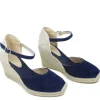 Sandali Con Zeppa | Espadrillas | Mañana Espadrillas in Camoscio con Zeppa Alta e Cinturino "712" - Blu