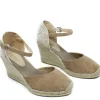 Espadrillas | Sandali Con Zeppa | Mañana Espadrillas in Camoscio con Zeppa Alta e Cinturino "712" - Taupe