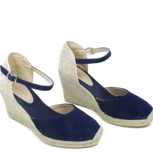 Sandali Con Zeppa | Espadrillas | Mañana Espadrillas in Camoscio con Zeppa Alta e Cinturino "712" - Blu