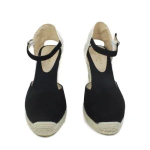 Espadrillas | Sandali Con Zeppa | Mañana Espadrillas in Camoscio con Zeppa Alta e Cinturino "712" - Nero