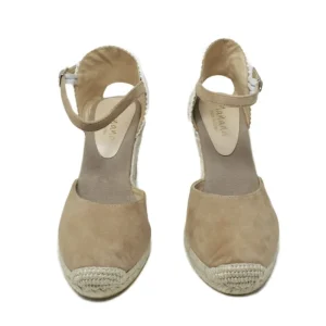 Espadrillas | Sandali Con Zeppa | Mañana Espadrillas in Camoscio con Zeppa Alta e Cinturino "712" - Taupe