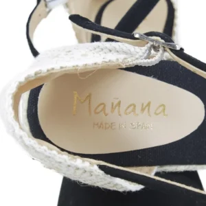 Espadrillas | Sandali Con Zeppa | Mañana Espadrillas in Camoscio con Zeppa Alta e Cinturino "712" - Nero