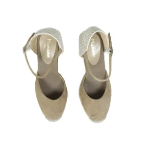 Espadrillas | Sandali Con Zeppa | Mañana Espadrillas in Camoscio con Zeppa Alta e Cinturino "712" - Taupe