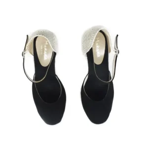 Espadrillas | Sandali Con Zeppa | Mañana Espadrillas in Camoscio con Zeppa Alta e Cinturino "712" - Nero