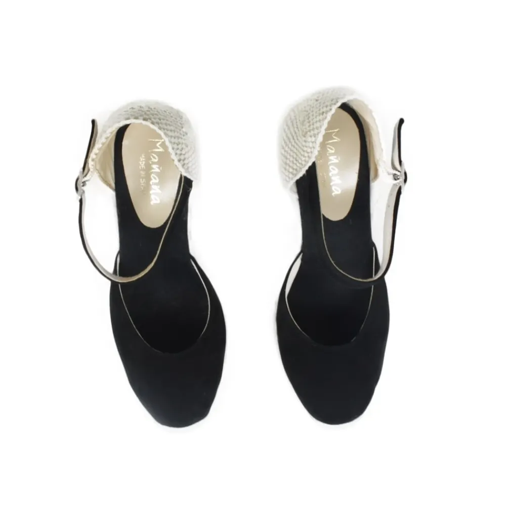 espadrillas_in_camoscio_c_5.webp Espadrillas | Sandali Con Zeppa | Mañana Espadrillas in Camoscio con Zeppa Alta e Cinturino "712" - Nero