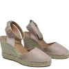 Sandali Con Zeppa | Espadrillas | Mañana Espadrillas in Pelle con Zeppa Alta e Cinturino "732" - Nude