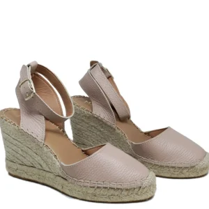 Sandali Con Zeppa | Espadrillas | Mañana Espadrillas in Pelle con Zeppa Alta e Cinturino "732" - Nude