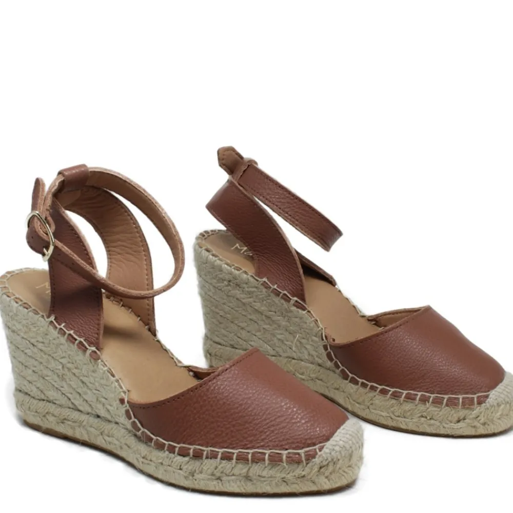 espadrillas_in_pelle_con__0-4.webp Espadrillas | Sandali Con Zeppa | Mañana Espadrillas in Pelle con Zeppa Alta e Cinturino "732" - Cuoio