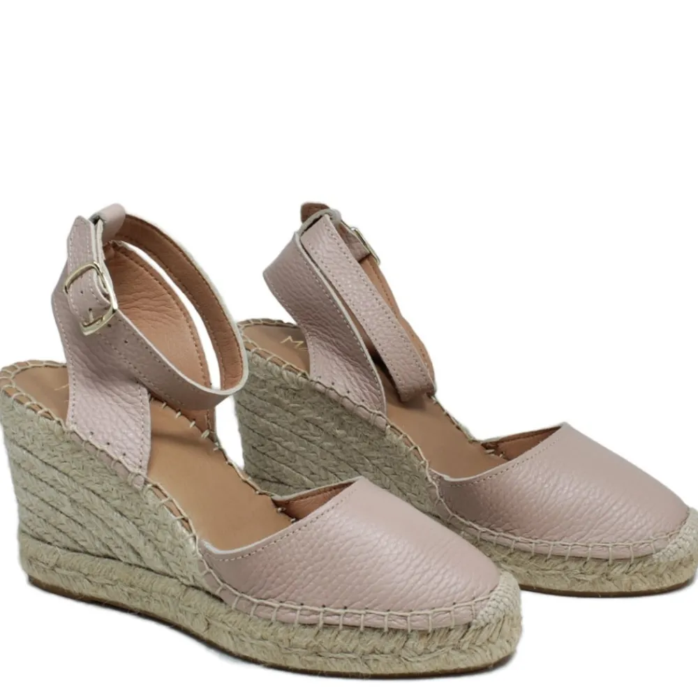 espadrillas_in_pelle_con__0.webp Sandali Con Zeppa | Espadrillas | Mañana Espadrillas in Pelle con Zeppa Alta e Cinturino "732" - Nude