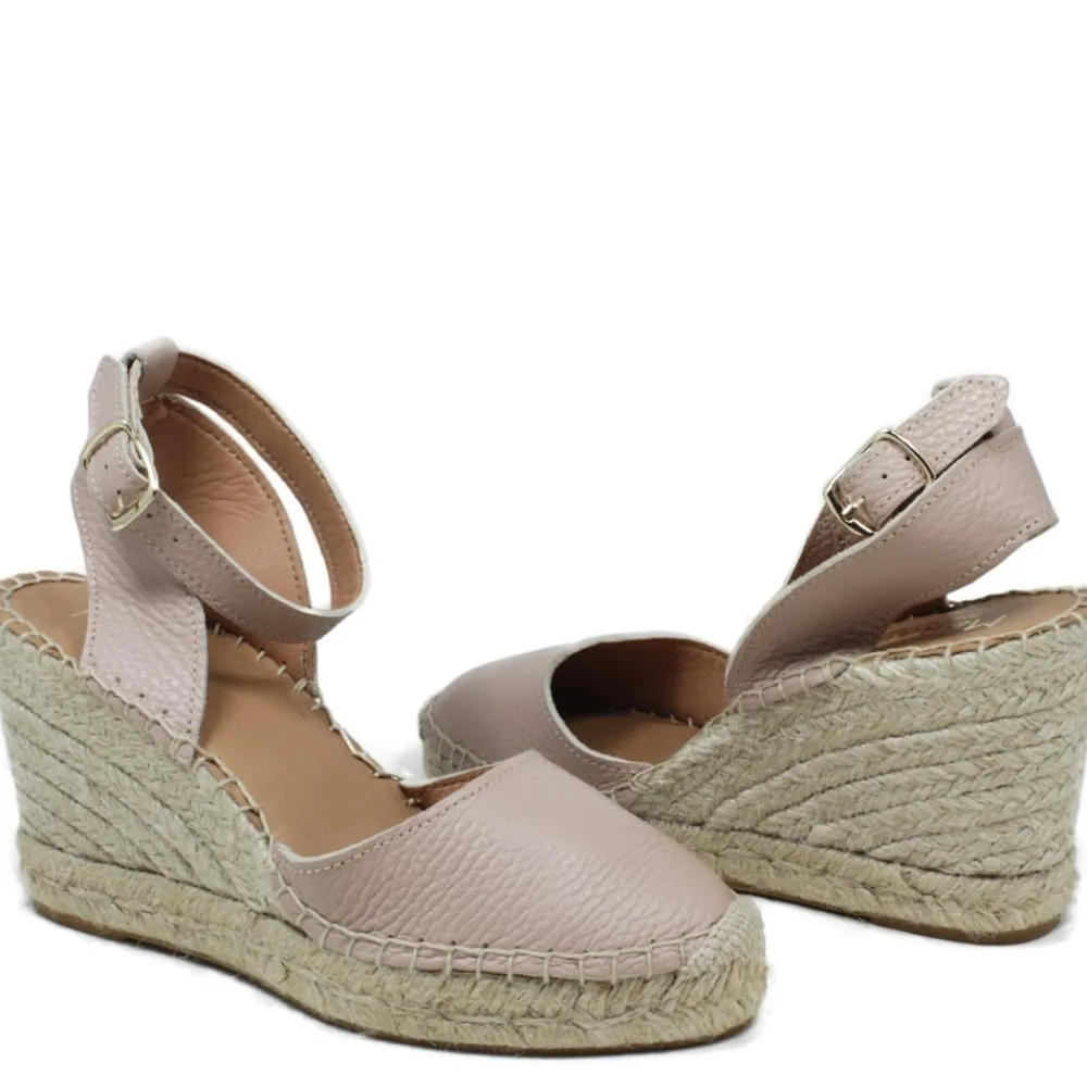 espadrillas_in_pelle_con__2.webp Sandali Con Zeppa | Espadrillas | Mañana Espadrillas in Pelle con Zeppa Alta e Cinturino "732" - Nude