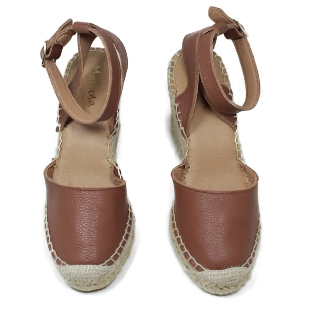 espadrillas_in_pelle_con__3-2.webp Espadrillas | Sandali Con Zeppa | Mañana Espadrillas in Pelle con Zeppa Alta e Cinturino "732" - Cuoio