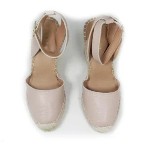 Sandali Con Zeppa | Espadrillas | Mañana Espadrillas in Pelle con Zeppa Alta e Cinturino "732" - Nude