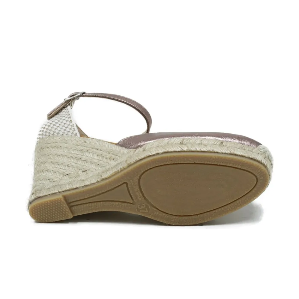 espadrillas_in_pelle_con__4.webp Espadrillas | Sandali Con Zeppa | Mañana Espadrillas in Pelle con Zeppa Alta e Cinturino "712" - Rame LaminatoRame