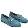 Stringate & Mocassini | In Time Mocassini da Donna in camoscio con morsetto "MADAME" - Azzurro